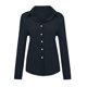 thumbnail image 1 of Tops de mujer, camisetas de manga larga, camisas con botones de lino y algodón, blusa tipo túnica fina con cuello en V para mujer, camiseta básica, camiseta de trabajo de oficina OL, 1 of 3