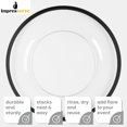 thumbnail image 6 of Impresserve 13" Disposable Plastic Clear Charger Plates with Black Rim – 8 Count, 6 of 7