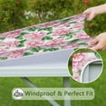 thumbnail image 6 of Pioneer Flower Floral Print Pattern Square Fitted Tablecloth with Elastic Edge,Square Table Cover,Washable Elastic Table Cover for Home Kitchen Party Decor 36"x36", 6 of 6