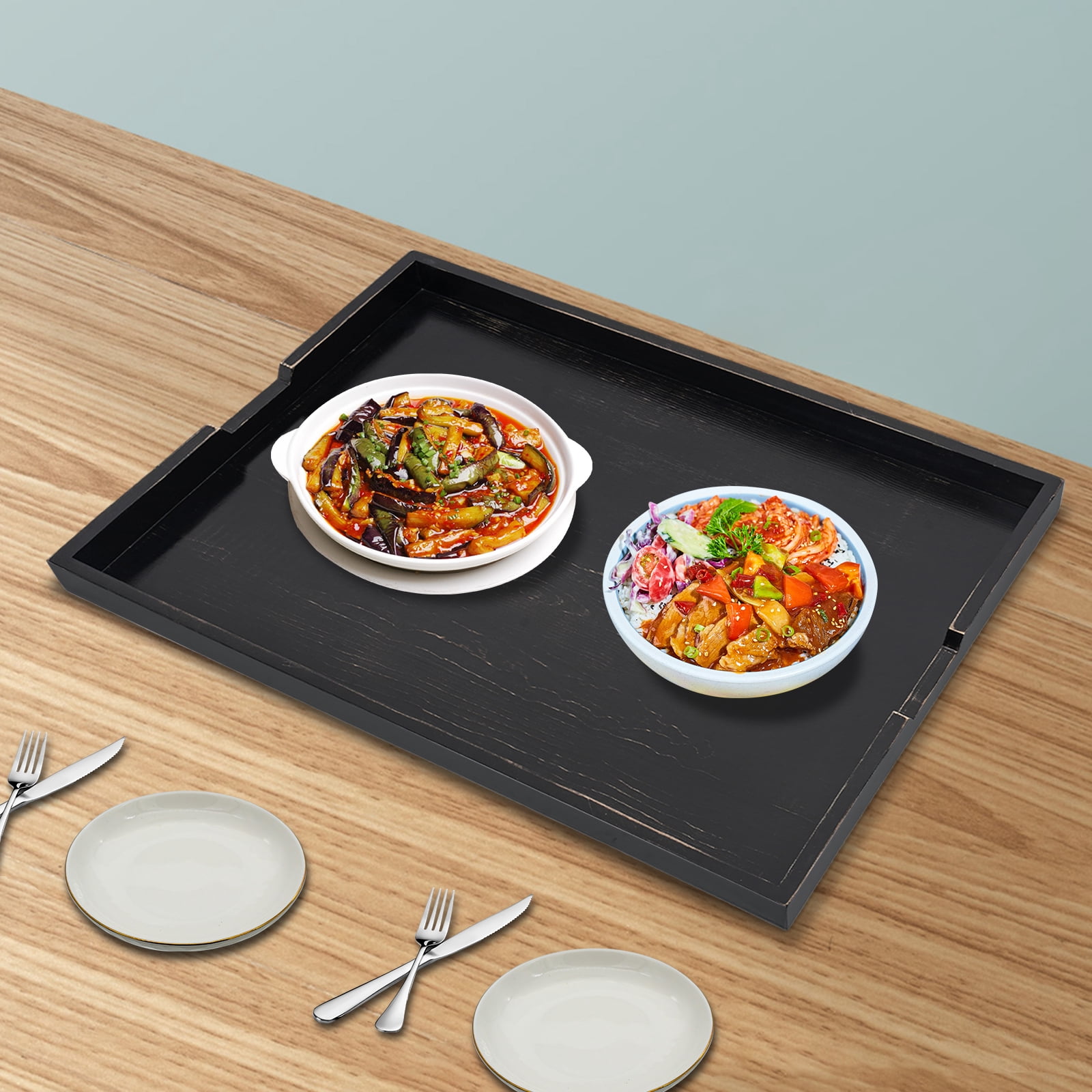 Wooden Stove Top Covers, 29.5 x 22 Inch Noodle Board Stove Cover for Glasstop Stove and Electric Stove, Gas Stove Burner (Ebony)