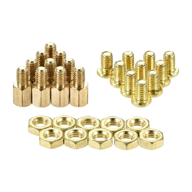 Unique Bargains Hexagonal Laiton Entretoise Mâle-Femelle Vis Écrou Kit 20 Ensembles 7mm + 6mm