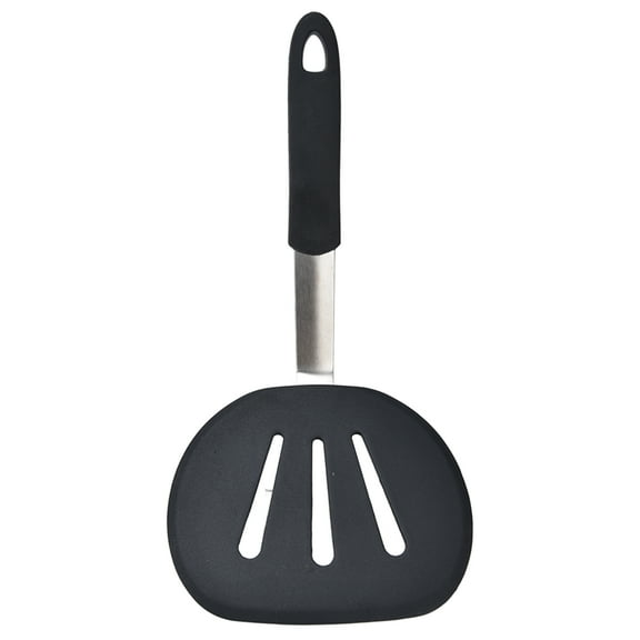 Xemplaro Chef Wide Round Spatula Flexible Silicone Spatula Heat Resistant for Pancake Eggs and More,Black