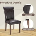 thumbnail image 2 of Fabric Dining Chairs Set of 2 with Nailhead Detail and Wooden Legs, Upholstered Side Chairs for Kitchen and Dining Room – Darkbrown, 2 of 6