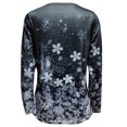 thumbnail image 4 of Pompotops T-shirt Décontracté à Manches Longues Imprimé Fleurs Printemps Automne Col en V pour Femmes Liquidation, 4 of 5