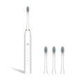 thumbnail image 2 of Electric Sonic Cepillo de dientes 1.5W IPX-7 impermeable 800mAh 6 engranajes cepillo de dientes Casa Dispositivo de limpieza de inodoro con 4 cepillos cabezas blancas Inevent HA028219-01B, 2 of 7