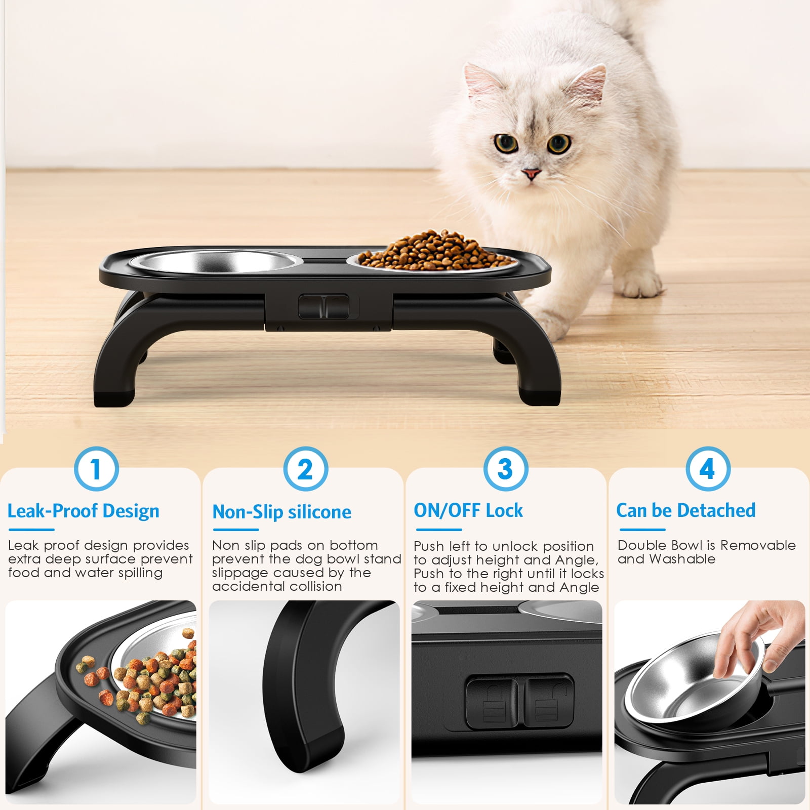ORIA Pet Feeder Bowl, Spill Proof Pet Water Dispenser Vehicle/Outdoor/Indoor Drinking Water Bowl for Dogs and Cats