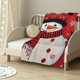 thumbnail image 2 of JEUXUS Red Christmas Blanket Boys Girls Cartoon Snowman Throw Blanket Super Soft Fluffy Flannel Fabric White Snowflake Cold Winter Xmas Blanket and Throw for Kids Teens,, 2 of 6