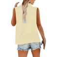 thumbnail image 5 of Yghzkop Summer Tops for Women 2025 Fashion Sleeveless Cotton Linen Shirt Button V Neck Tunic Tank Top Casual Comfy Breathable Blouses Outfits, 5 of 9