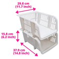 thumbnail image 3 of Macro Giant Stackable Storage Basket, Large, Set of 2, White, Office File Letter Organizer, 3 of 4