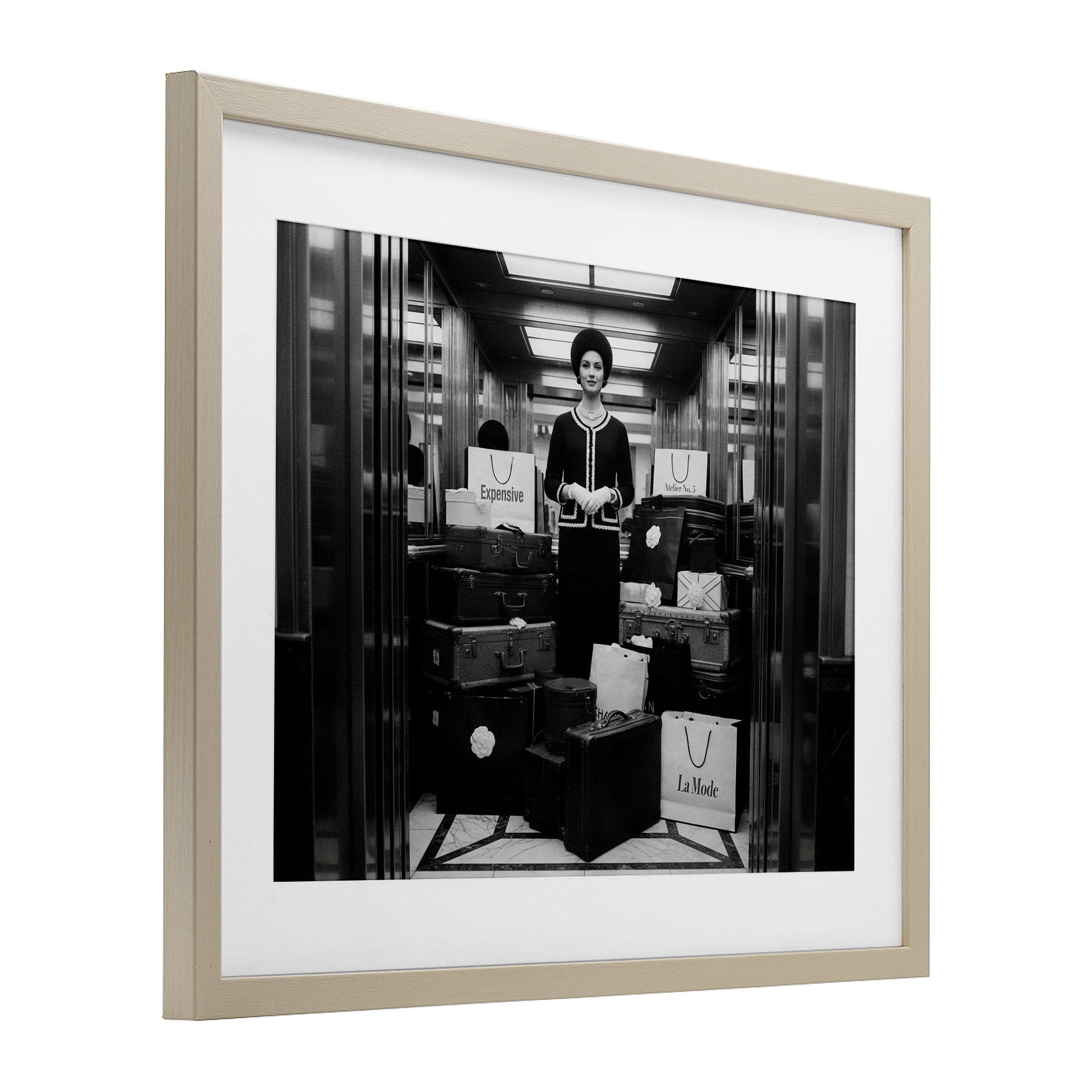Stupell Industries Elevator Chic Shopping Birch Framed Print Under Glass, design by A Barefoot Stylist