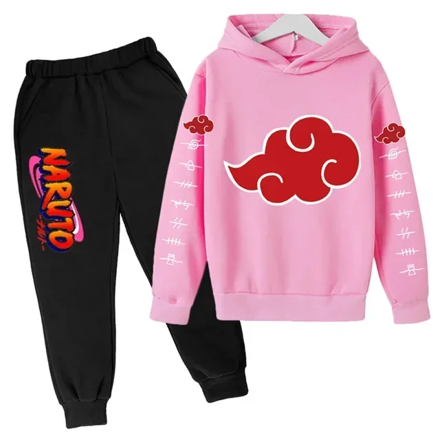 Ropa de Naruto para niños, sudaderas con capucha de moda para bebés, conjuntos de disfraces de Sasuke de Anime japonés Kakashi, otoño