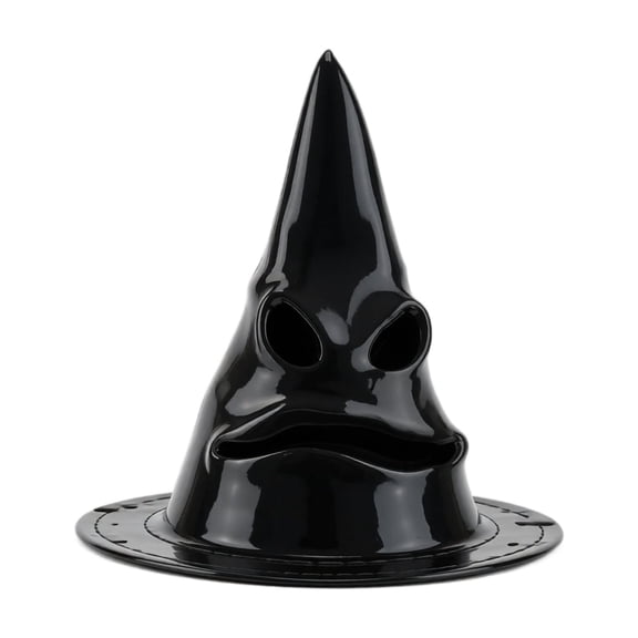 Halloween Hanging Witch Hat Decorative Light, Black LED Glowing, 1 Pack with 3.3ft Fishing Line, Spooky Holiday Ornament for Haunted House Indoor Outdoor Halloween Party Porch Tree Ceiling Decoration