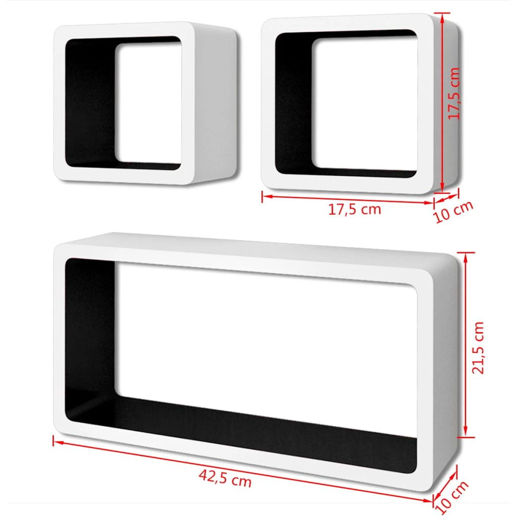 Kepooman Home Office MDF Floating Wall Display Shelf for Book/DVD Storage, White & Black Kepooman Home Office MDF Floating Wall Display Shelf for Book/DVD Storage, White & Black