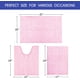 thumbnail image 5 of Juego de alfombras de baño de color rosa a rayas, 3 piezas, ultra suaves, antideslizantes, de chenilla, alfombrillas de baño absorbentes de felpa para baño, dormitorio, cocina, 5 of 5