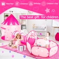 thumbnail image 7 of 3pc Play Tunnels Tent with Baby Ball Pit for 3-6 Years Girls Toddlers Indoor Outdoor Tent Playhouse, 7 of 7