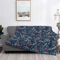 thumbnail image 2 of Naloa Merry Christmas Winter Leaves Snowflakes Flannel Blankets - Thick and Warm Blanket for Winter, Soft Fuzzy Plush King Blanket for All Seasons50"x40", 2 of 6