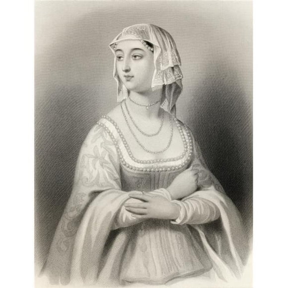 Posterazzi DPI1859478 Margaret of Anjou 1429-1482 Reine Française du Roi Henry VI d'Angleterre Affiche Imprimée, 12 x 16