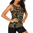 thumbnail image 2 of Fotbe Teal Leopard Blusas Sin Mangas para Mujer – Estilo Casual, Corte Suelto, Slim-Fit, Cuello Redondo Deportivo, Tops de Verano para Gimnasio y Yoga-Medium, 2 of 7