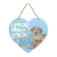 thumbnail image 2 of OAVQHLG3B Happy Mother's Day Heart-Shaped Wooden Hanger Decoration Welcome Sign for Front Door Window Office Flower Wreath Hanging Plaque for Party Celebrations, 2 of 8