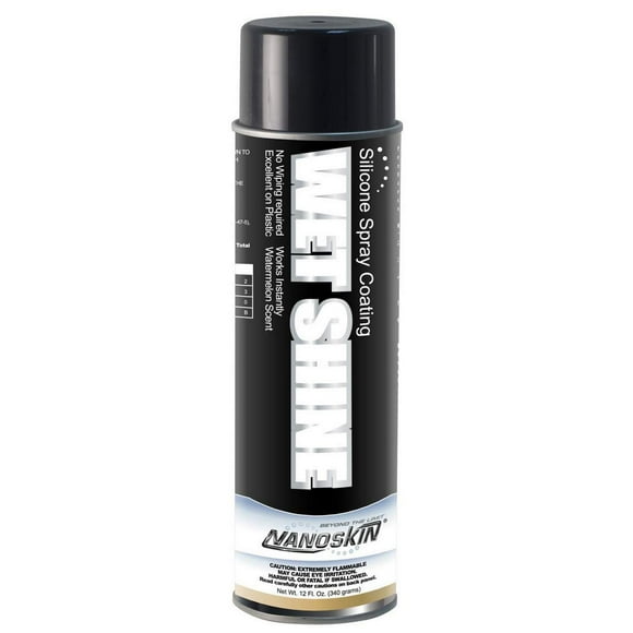 Nanoskin WET SHINE Exterior Aerosol Spray Shine 12 Oz. - High Gloss Coating to Restore, Shine, and Protect Plastic, Rubber, Vinyl, Plastic & Trims | For Cars, Trucks, Boats, RV, Motorcycles & More