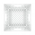 thumbnail image 3 of Heavy Duty Plastic Storage Milk Crate 16QT, Square Lattice Design, Stackable Utility Organizer Bin, 13x13x11 Inch, Made in USA (White), 3 of 6