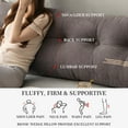 thumbnail image 4 of Desirable Life Headboard Wedge Pillow Twin Size, Delicate Embroidery Triangular Reading Pillow - Ergonomic, Removable Cover w/ Side Pocket Backrest Bolster Pillows, Coffee, 4 of 6