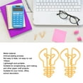 thumbnail image 3 of Paperclips, 100pcs Bulb Shape Paper Clips  Prevention Plating Process Metallic Paper Clips Small Paper Clips Portable for Office Document Classification, 3 of 7