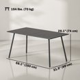 thumbnail image 3 of Outsunny Table à Manger Rectangulaire de Patio pour 6 Personnes, Table d'Extérieur, Gris, 3 of 10