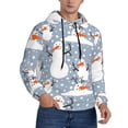 thumbnail image 2 of Wukai Happy Snowmen Snowfall Print Men Hoodies Fleece Sweatshirts Long Sleeve Sweaters Pullover Fall Outfits Winter Clothes-Large, 2 of 7