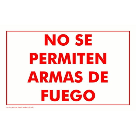 NO SE PERMITEN ARMAS DE FUEGO (No Firearms Allowed) Policy Sign Card - Pack of