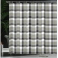 thumbnail image 3 of Ambesonne Vintage Yellow Shower Curtain, Checkered Pattern, 69"Wx75"L, Charcoal Grey and White, 3 of 4