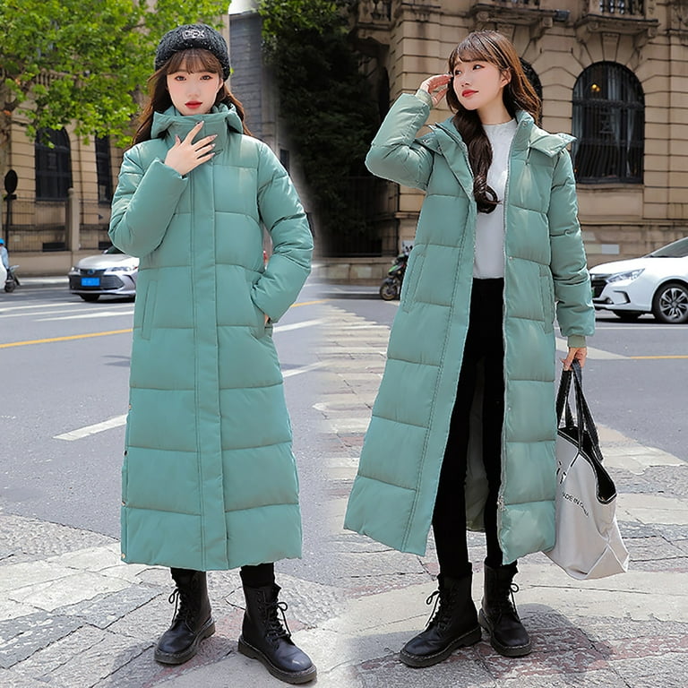 Long Winter Coats For Women Dressy 2024 Winter Fashion Woman Lengthened And  Thickened Medium Length Down Cotton Jacket 