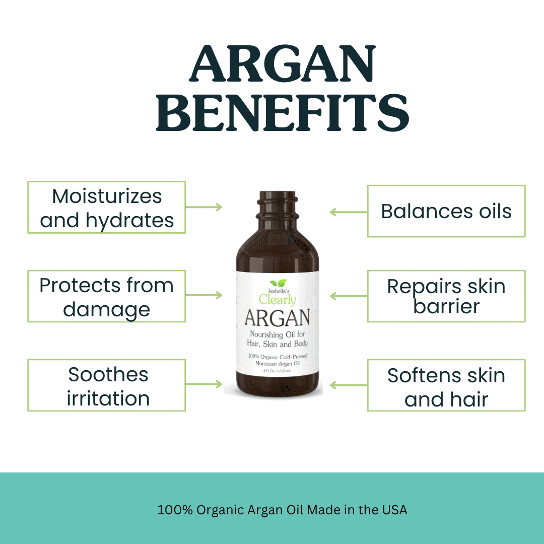 Organic ARGAN Oil of Morocco | 100% Pure Cold Pressed Oil for Hair, for Face, for Scalp, for Skin, for Nails and for Body | Virgin, Unrefined, In Glass Bottle (Bulk 120 ml)
