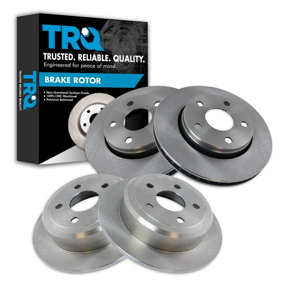 TRQ Front and Rear Brake Rotors Set Fits Select 2007-2017 Jeep Wrangler 2018 Wrangler JK