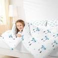thumbnail image 4 of Erosebridal Dreamy Princess Bowtie 7-Piece Twin Bedding Sets,Blue Ribbon Bowknot Bedding Comforter Set For Kids Girls,Reversible, 4 of 7