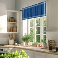 thumbnail image 3 of Solid Color Valances for Windows, 54 x 18in, Navy Blue Rod Pocket Kitchen Valance Curtain Light Filtering Window Treatments for Living Room Bedroom, 1 Panel, 3 of 7
