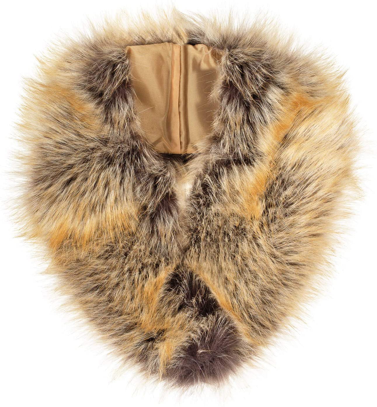 Futrzane Detachable Faux Fur Collar Wrap for Women Like Real Fur Retro Scarf