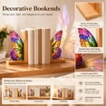 thumbnail image 6 of Butterfly Wing Bookend, Decorative Acrylic Book Ends, Sturdy Wooden Base Book Holder For Shelf Desktop Reading Home Office Decor(Red-7.87"), 6 of 7