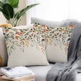 thumbnail image 2 of Throw Pillow Covers 20x20 Inch Set of 2, Orange Green Eucalyptus Leaves Waterproof Outdoor Pillow Covers, Fall Botanical Rustic Decorative Cushion Pillowcases for Couch, Sofa, Bed, Garden, Patio, 2 of 9