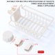 thumbnail image 4 of Dinheiro-soporte para esponja para grifo, cepillo para paños de cocina, rejilla para escurrir para fregadero, organizador de aluminio para cocina y baño con gancho y barra, 4 of 5
