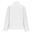 thumbnail image 6 of ClodeEU Women's Quilted Coat,Lapel Zip Up Jacket With Pockets,Long Sleeve Loose Fit Jacket White,Womens Plus XXL, 6 of 7
