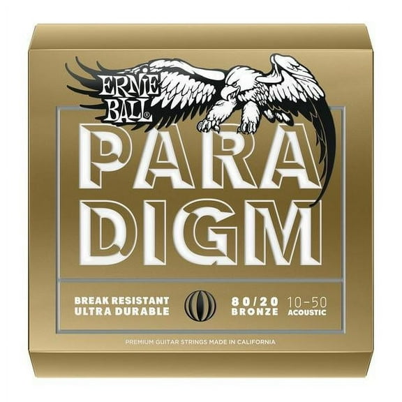 Ernie Ball 2090 Paradigm Extra Light 80/20 Bronze Acoustic Guitar Strings, 10-50