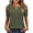 Green, variant on Cold Shoulder Tops for Women Hollow Out Criss-cross Short Sleeve Pleated Crewneck Summer Casual Solid T-Shirts (S, Khaki)