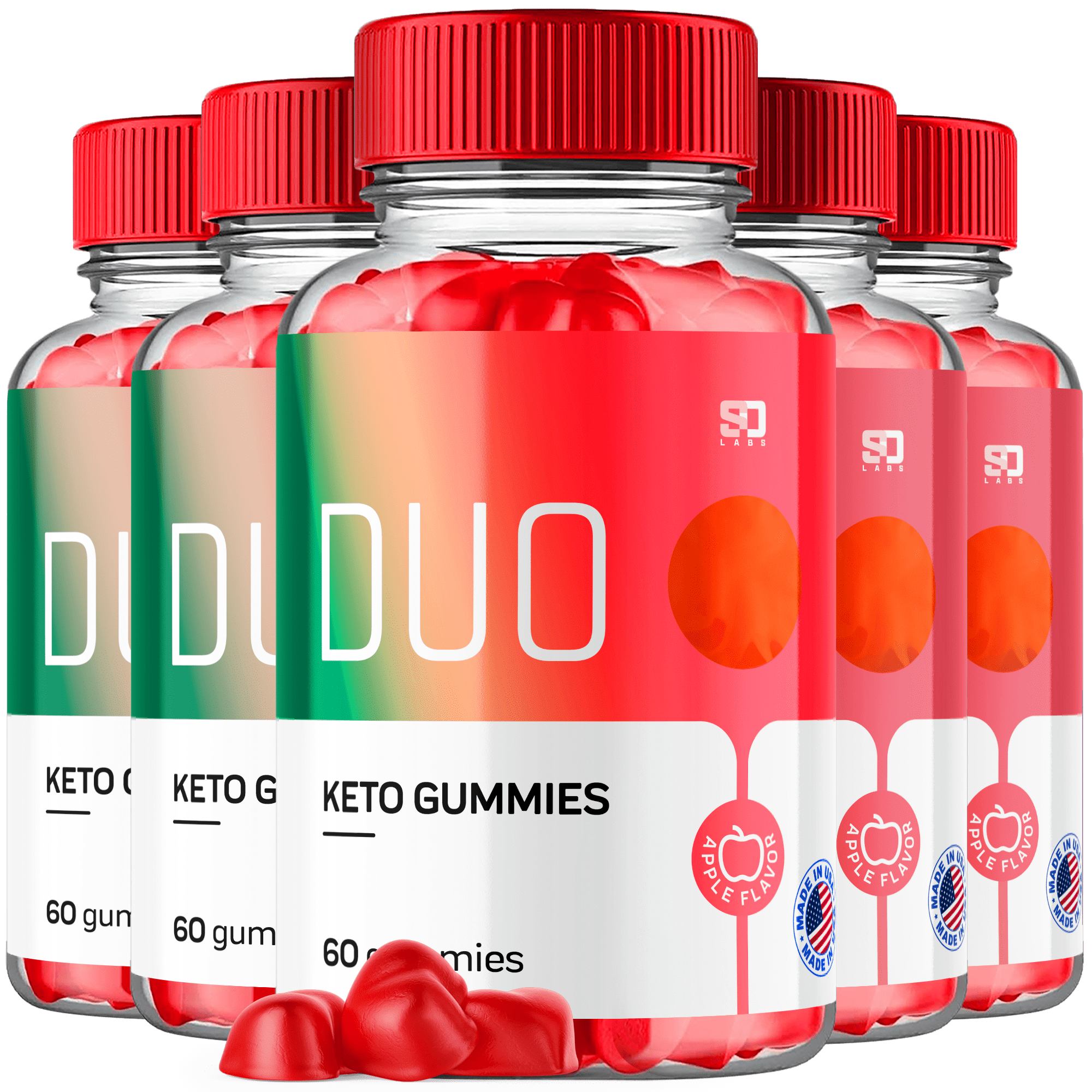 (5 Pack) Duo Keto ACV Gummies - Apple Cider Vinegar Supplement for Energy & Focus - Dietary Supplement Gummies with Apple Cider Vinegar Folate Vitamin B12 B6 Beet Root (300 Gummies)