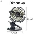 thumbnail image 2 of PULLIMORE Battery Operated Mini Fan with Clip Portable 3 Speeds USB Rechargeable Small Desk Fan for Outdoor Baby Stroller Office Travel (Blue), 2 of 9