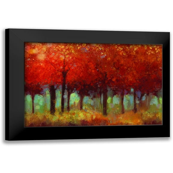 Jensen, Asia 14x11 Black Modern Framed Museum Art Print Titled - Red Forest