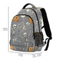 thumbnail image 2 of FORMRS Unisex Backpack Elementary School Travel Bookbag with Reflective Stripes, Gray Halloween Dancing, 2 of 7