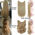 thumbnail image 2 of Sego New Invisible Secret Wire in Real Hair Extensions One Piece Curly Wavy Straight Thick Hair Extension Synthetic Hairpieces for Women, 2 of 8