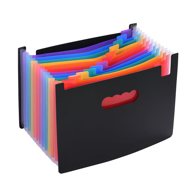 Graflsoa 12-Layer Multicolor Accordion File Folder, A4 PP Material, Office & Student Document Organizer, Compact 33x23.5x2cm Design, Includes Label Cards