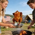 thumbnail image 3 of Hioecau Grilled Chicken Plate Even Heat Distribution Juicy Meat Folding Design Dishwasher Safe Grill Rack Poultry Roasting Accessory, 3 of 7